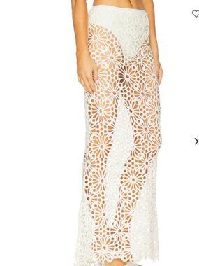 Norma Kamali Obie Long Crochet Skirt Swimwear Cover-up